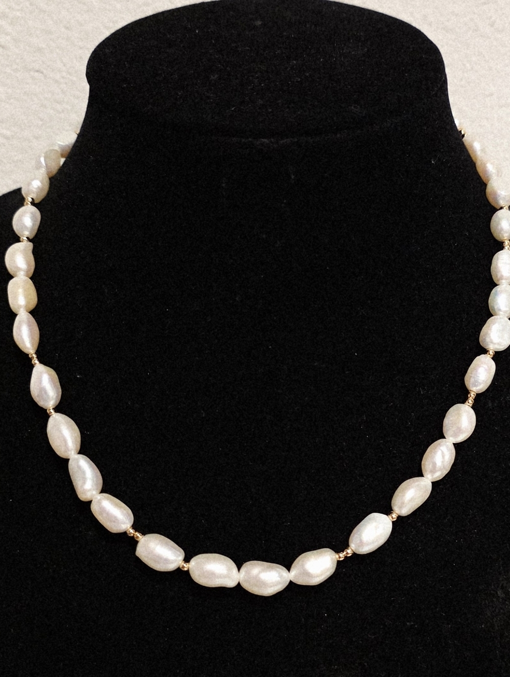 Missoma 10mm Baroque beaded Pearl Necklace 18k Goldplated Lenght 18+1" New